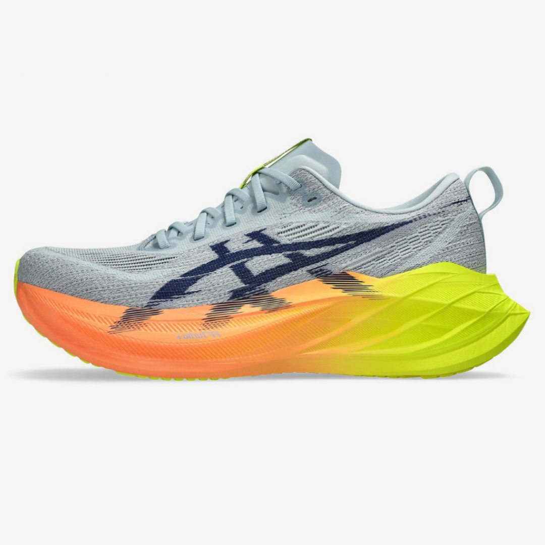 Asics Superblast 2 Paris - Unissex - Cinza com Verde e Laranja